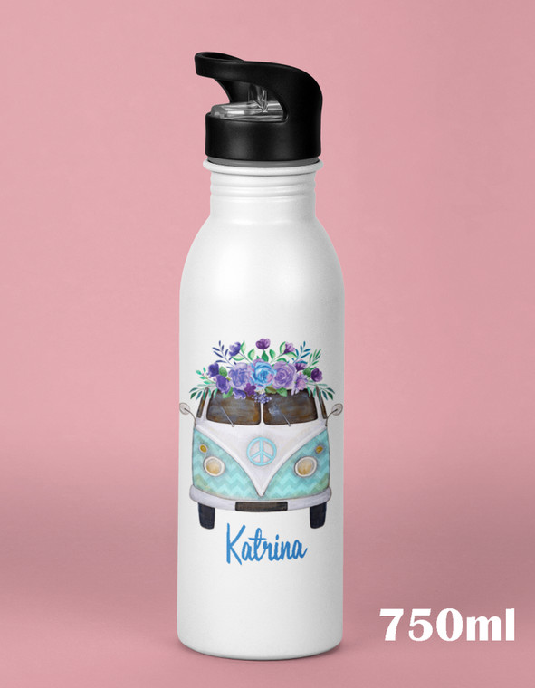  Personalised Floral Vw Kombi Drink Bottle