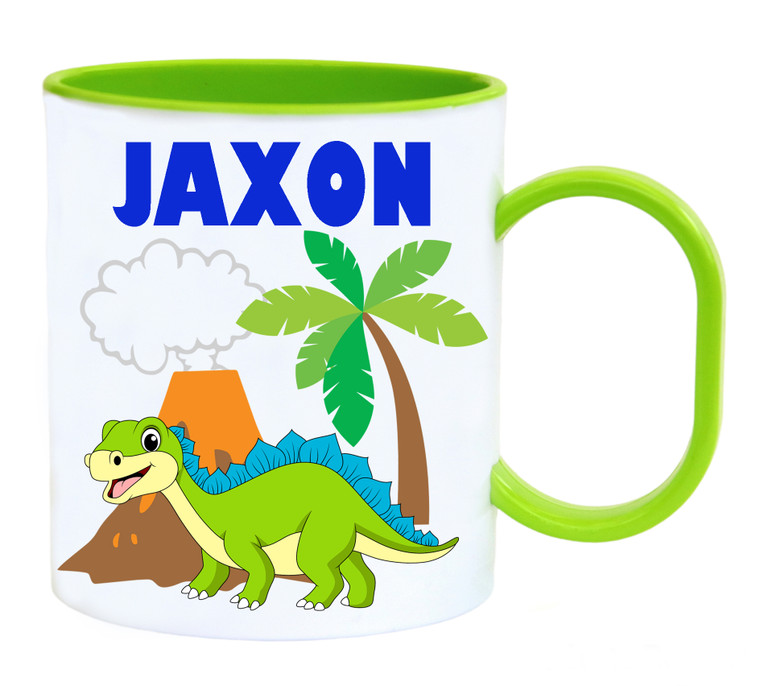 Dinosaur Personalised Green Plastic Cup