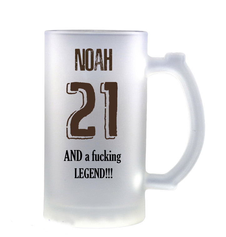 Personalised 21st Glass Beer Stein
