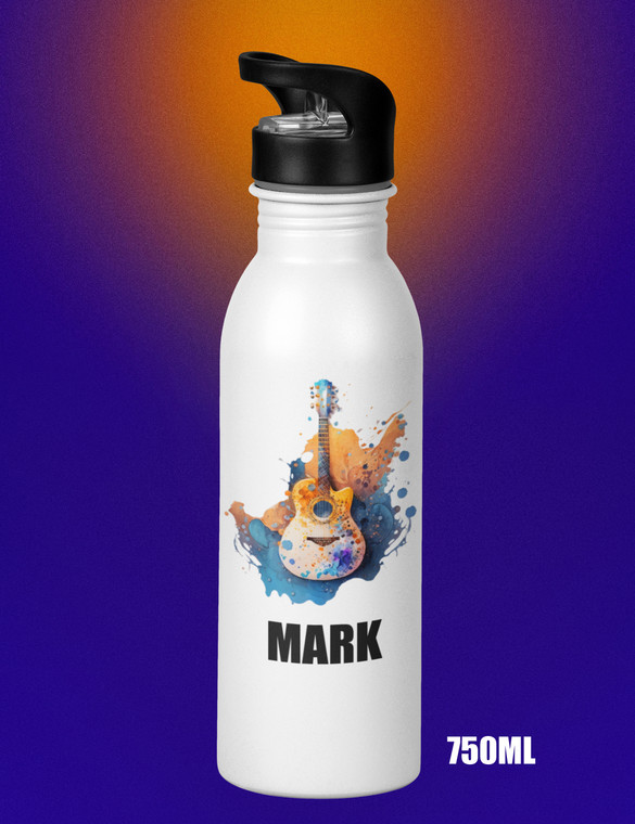 Personalised Guitar Water Bottle Gift