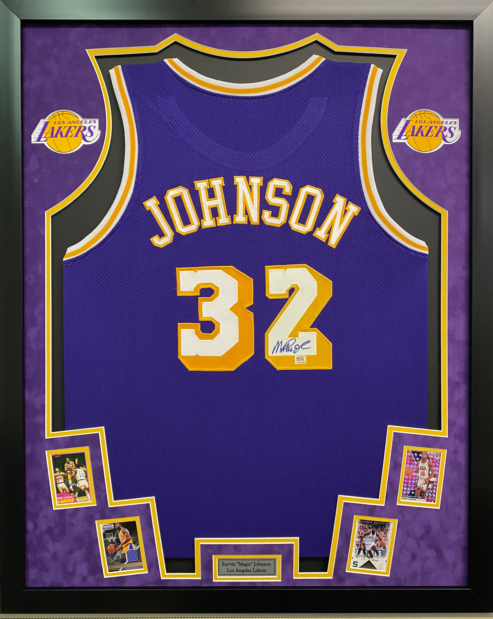 Executive Framed Basketball Jersey with Cards and Nameplate