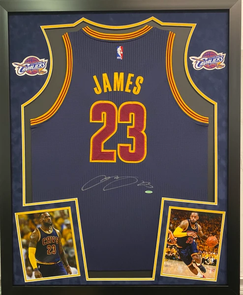 Executive Framed Basketball Jersey with 2 Photos