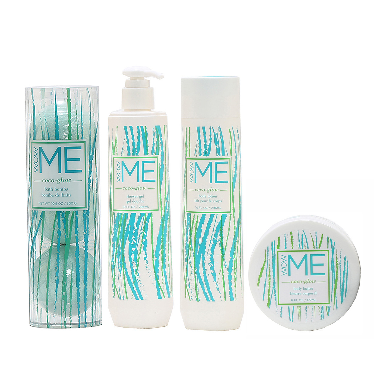 WOW ME - Bundle Coco 3 Bath Bombs/10 oz. Shower Gel/10 oz. Body