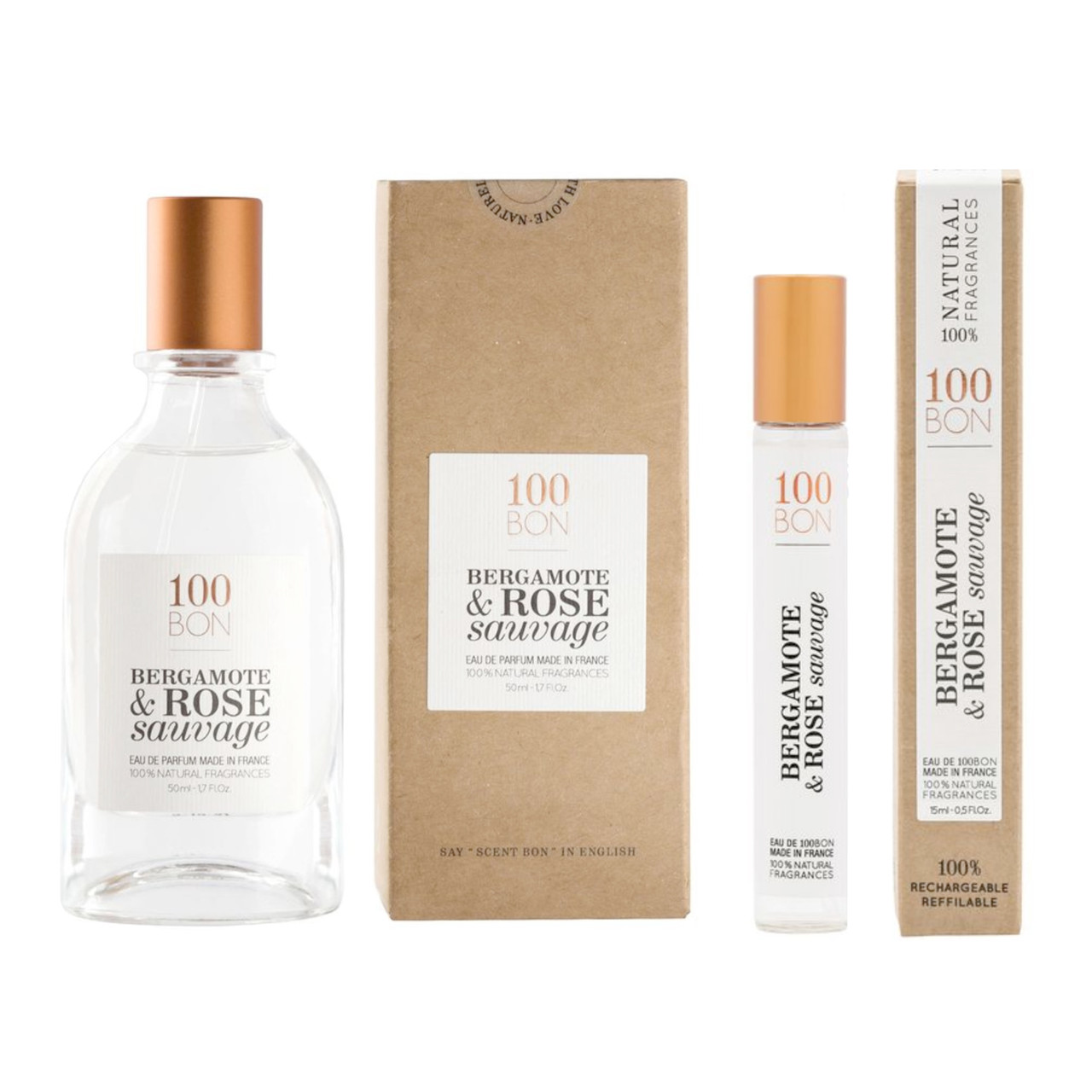 100BON DUO Bergamote Rose Sauvage EDP Spray oz