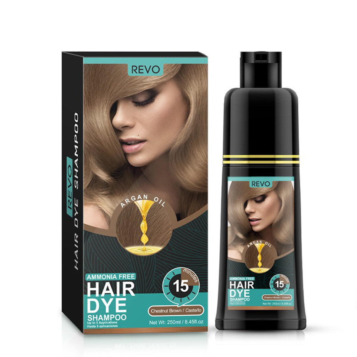 REVO - Hair Color Dye Shampoo - Chestnut Brown - Beauty Bridge