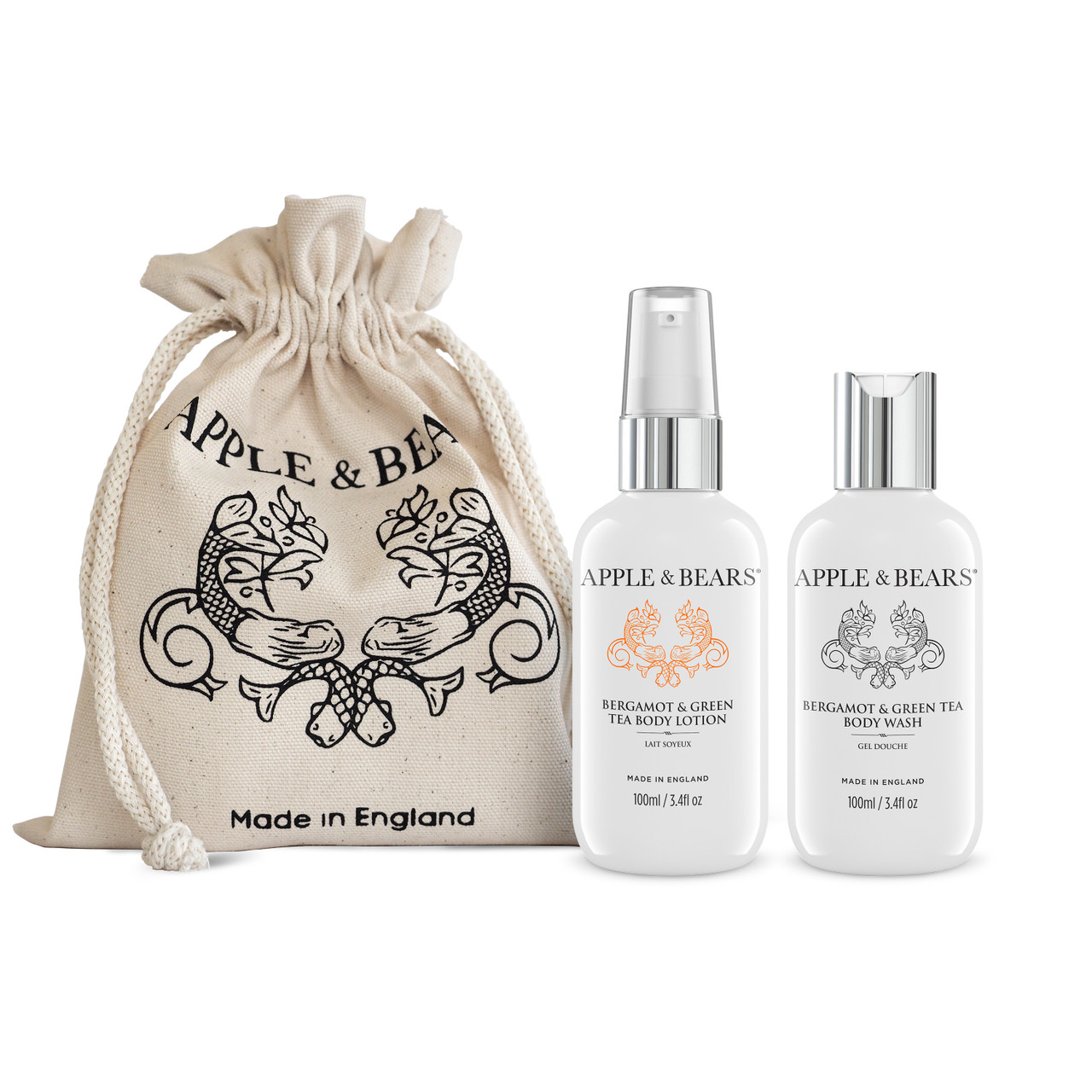 Apple & Bears - Luxury Bergamot & Green Tea Eco Travel Set