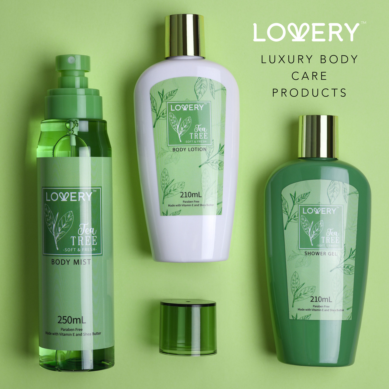 Lovery Tea Lovery - Tea Tree Body Care Set - 3Pc Bath and Body Kit - Beauty Bridge