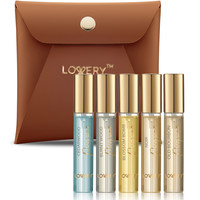 Lovery - Travel Cologne Spray for Men, 5pc Woodsy Scented Mini Body Perfumes with Pouch