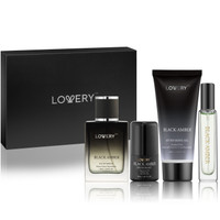 Lovery - 5-Pc. Black Amber Bath & Body Gift Set - Cologne, Shave Gel, Deodorant & More