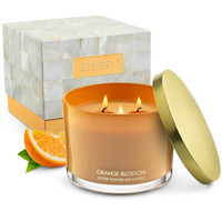 Lovery - Orange Blossom Candle Gift Set, 3 Wick Home Soy Candles, 13oz