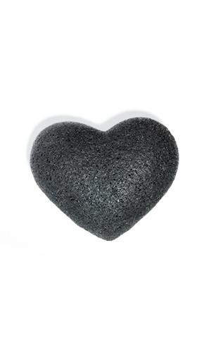 One Love Organics - The Cleansing Sponge Bamboo Charcoal Heart