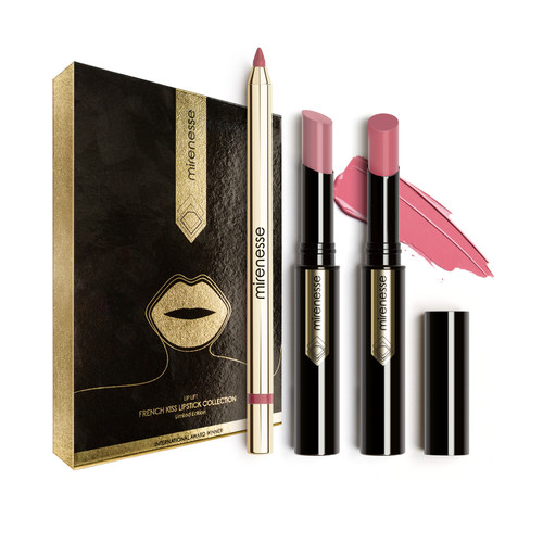 Mirenesse - Of Rose Lip Kit Glossy French Kiss-3 Pce