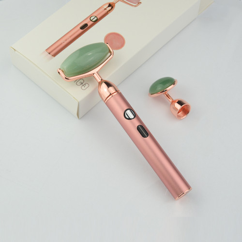 ZAQ - ZAQ Allofin Jade USB Rechargeable Vibrating Changeable Face Rollers - 3 Speed