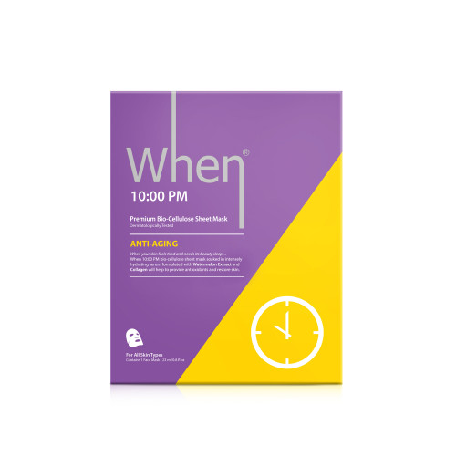 When - 10:00 PM Anti-Aging Premium Bio-Cellulose Sheet Mask