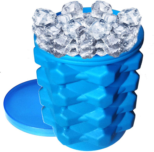 Go Party - Ice Cube tray, Large Silicone Bucket Ice Cube Maker. 2 in 1 Ice Maker and Ice storage Great for Ice Whiskey, Cold Wine, Clean Freezer