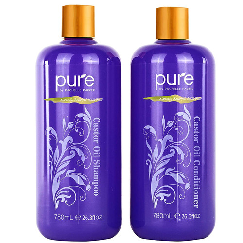 Pure Parker - Ultra Volumizing, Growth Stimulating Organic Castor Oil Shampoo and Conditioner Set.