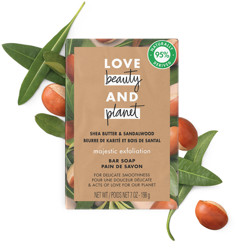 Love Beauty and Planet - Shea Butter & Sandalwood Majestic Exfoliation Bar Soap 7 oz.