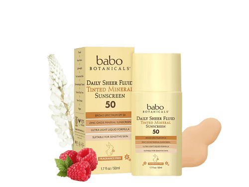 babo BOTANICALS - Daily Sheer Fluid Tinted Mineral Sunscreen SPF 50 1.7 oz.