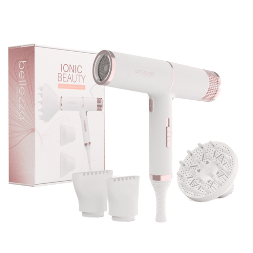 BELLEZZA - Ionic Beauty -Blue Ionic Technology for Pro Performance Drying - WHITE/ROSEGOLD