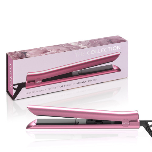 Cortex International - The Collection - 1 in. 100% Solid Ceramic Ionic & Far-Infrared Technology Flat Iron - BLUSH PINK