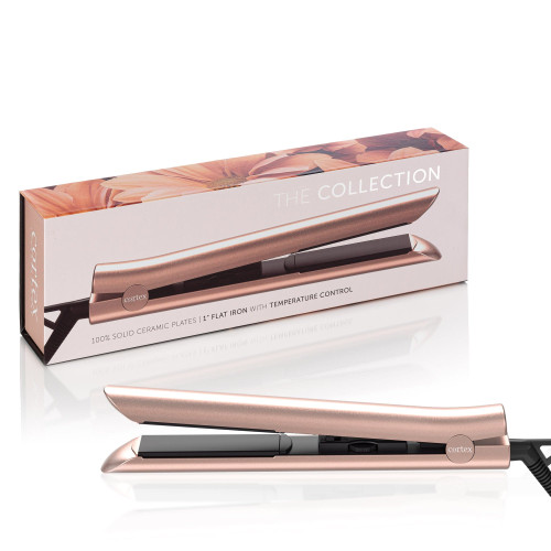 Cortex International - The Collection - 1 in. 100% Solid Ceramic Ionic &Far-Infrared Technology Flat Iron - PINK ROSE