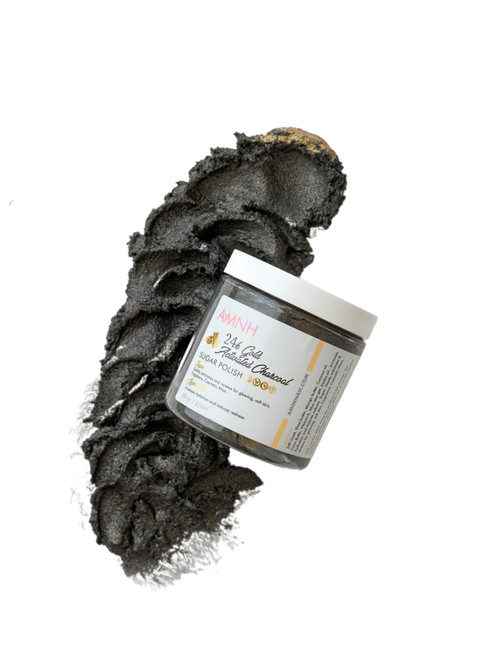 Aminnah Skincare - 24K Gold & Activated Charcoal Sugar Scrub