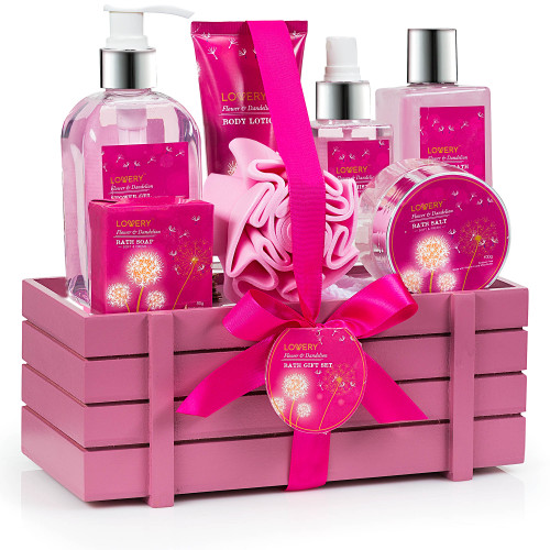 Lovery - Lovery Home Spa Gift Basket - Luxury Flower Dandelion 8 pc Gift set