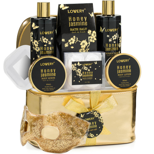 Lovery - Lovery Bath & Body Gift - Honey Jasmine Scent - Deluxe 12pc Bath Set
