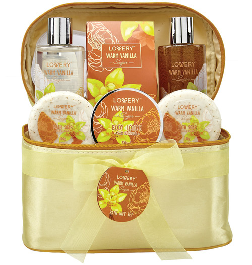 Lovery - Lovery Bath & Body Gift Basket - Warm Vanilla Sugar Home Spa Set