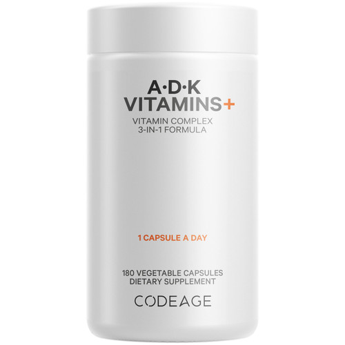 Codeage - ADK Vitamins, Vitamin A, D3 5000 IU & K Supplement 180 ct