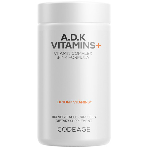 Codeage - ADK Vitamins, Vitamin A, D3 5000 IU & K Supplement 180 ct