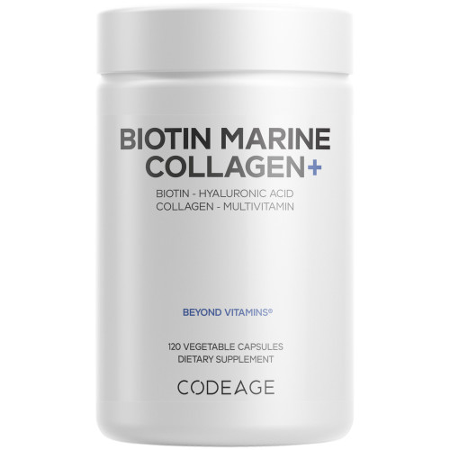 Codeage - Biotin Marine Collagen Peptides Supplement 120 ct