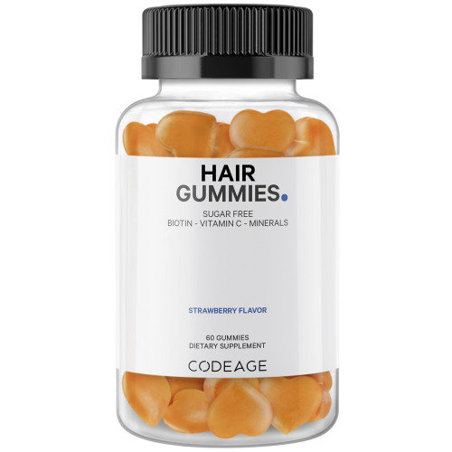 Codeage - Hair Gummies Biotin Multivitamins Supplement 60 ct