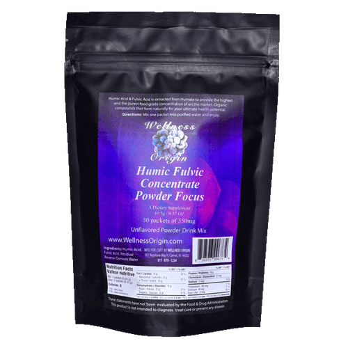 Wellness Origin - Humic Fulvic Concentrate Powder Focus Packets, 30 packets/bag