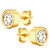 Lovery - 14K Gold Plated Bezel Synthetic Diamond Earring with Pouch, Bath Bomb & Gift Box