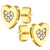 Lovery - 14K Gold Plated Heart Earring with CZ Stones, Pouch, Bath Bomb & Gift Box