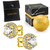 Lovery - 14K Gold Plated Halo CZ Stud Earring with Pouch, Bath Bomb & Gift Box