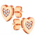 Lovery - 14K Rose Gold Plated Heart Earring with CZ Stones, Pouch, Bath Bomb & Gift Box