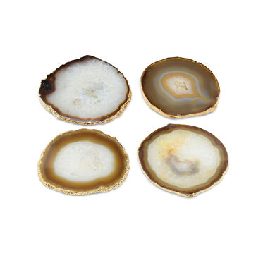 COCUS POCUS Agate Coaster Set Brown Gold Beauty Bridge