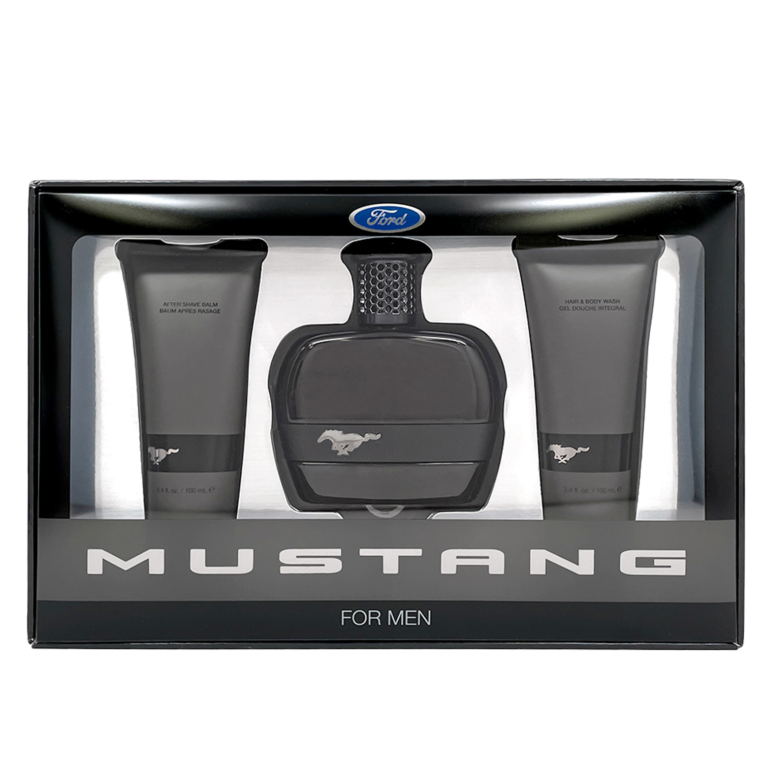 Mustang - Black Set Oz Shave - After 3.4 Oz Oz Beauty Body and Edt/3.4 / Hair 3.4 Balm Bridge Wash