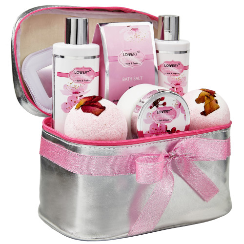 Lovery - Bath and Body Spa Gift Basket Set for Women - Cherry Blossom ...