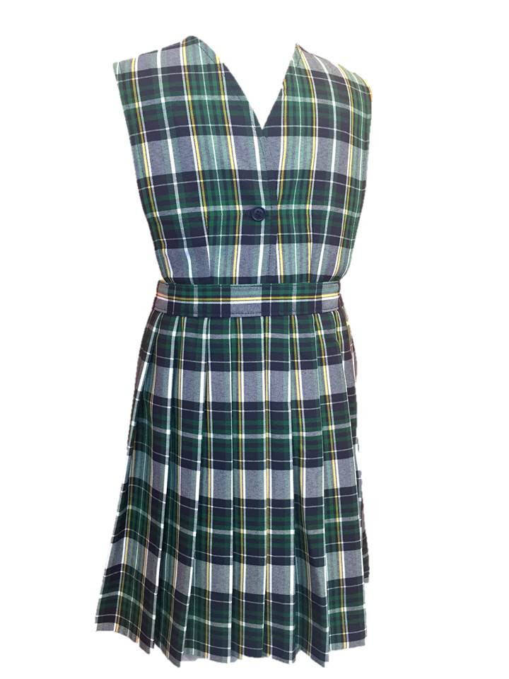 green plaid uniform dress Girls' School Jumper Cookie's Girls' Jumper – Plaid School Essential, Sizes 2-6X, Green/White/Gold, With Button & Zipper Front relaxed