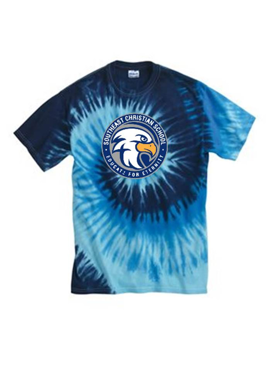 Ocean Blue Tie-Dye Cotton Short Sleeve T-Shirt - SCS