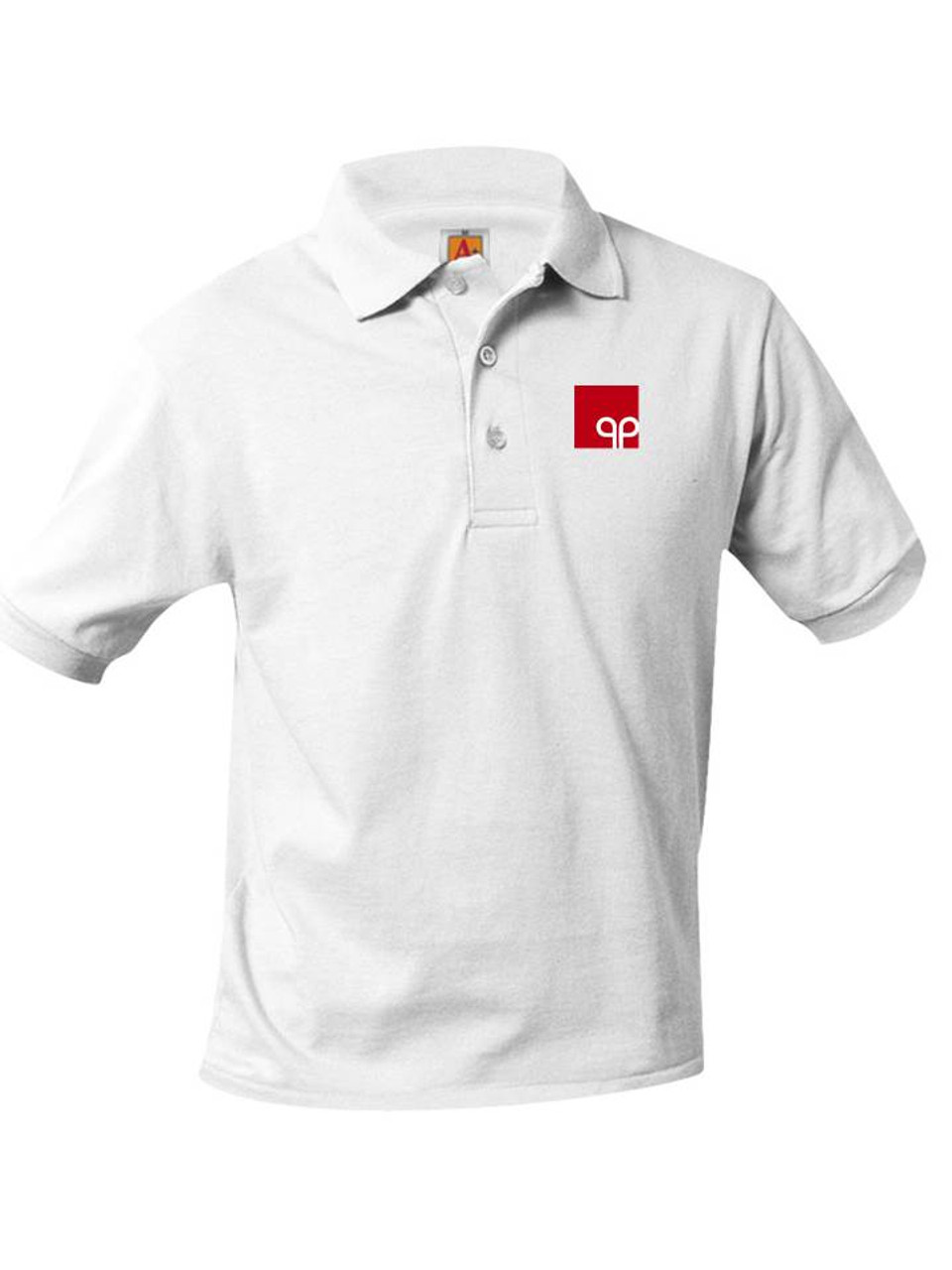 White Jersey Short Sleeve Polo Shirt -with PPA logo