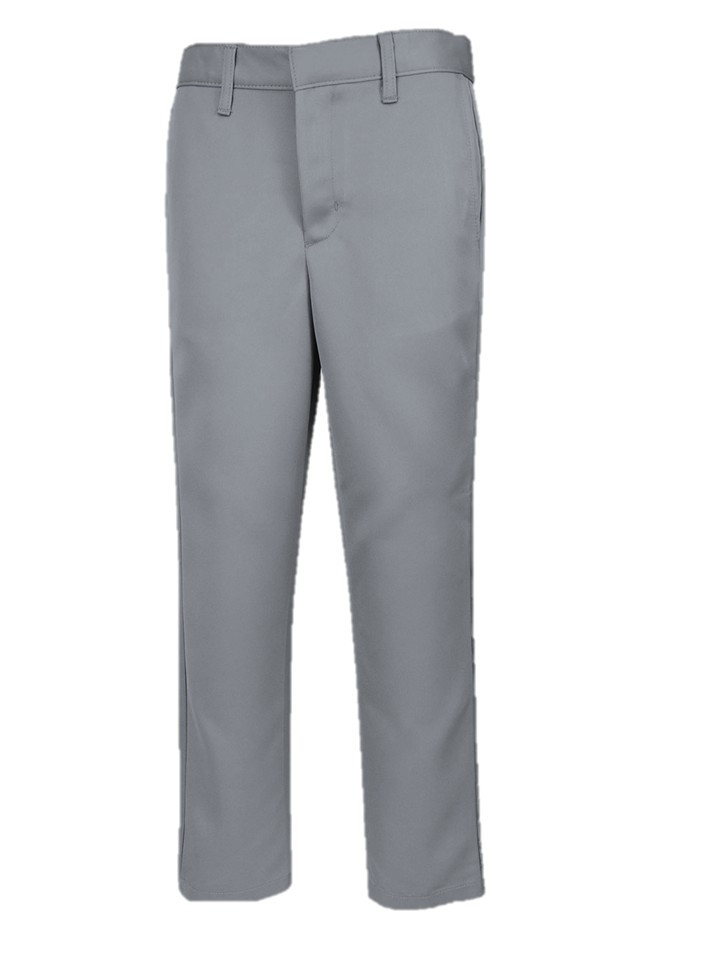 Male Dolphin Grey Performance Flat Front Pants - Educational
