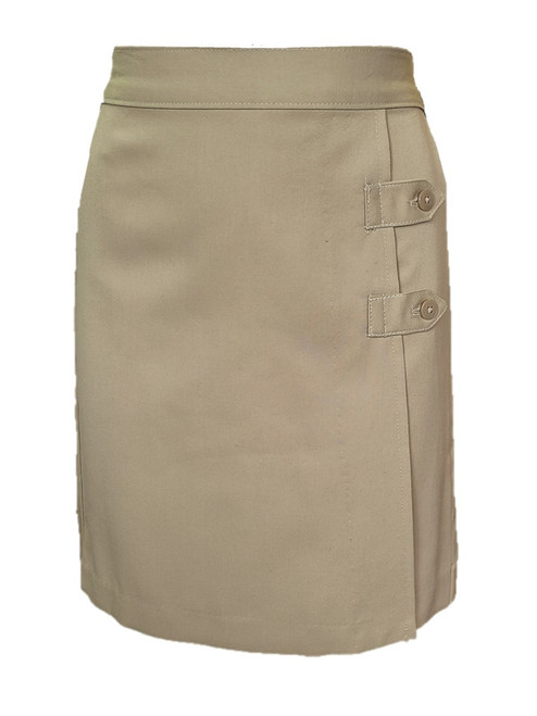 Girls Skort - 2 Button Tabs - Khaki