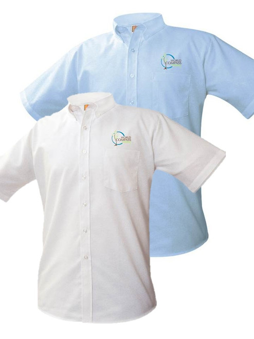 Co-Ed Short Sleeve Oxford Shirt - World Compass