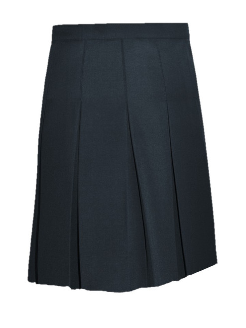 Girls Navy Skirt - Stitched down ten pleat 