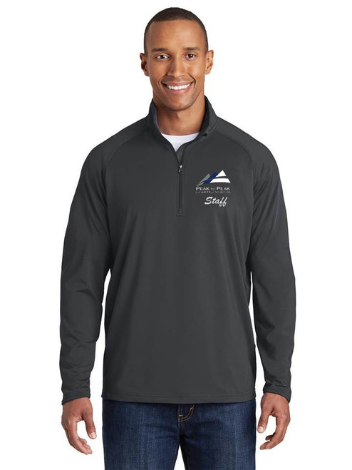 Men's Long Sleeve 1/4 Zip Smooth Pullover -w/Peak to Peak Staff Embroidery
