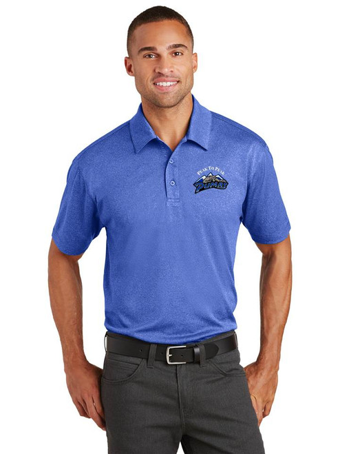 Men's Short Sleeve Trace Heather Polo - w/Peak to Peak Embroidery